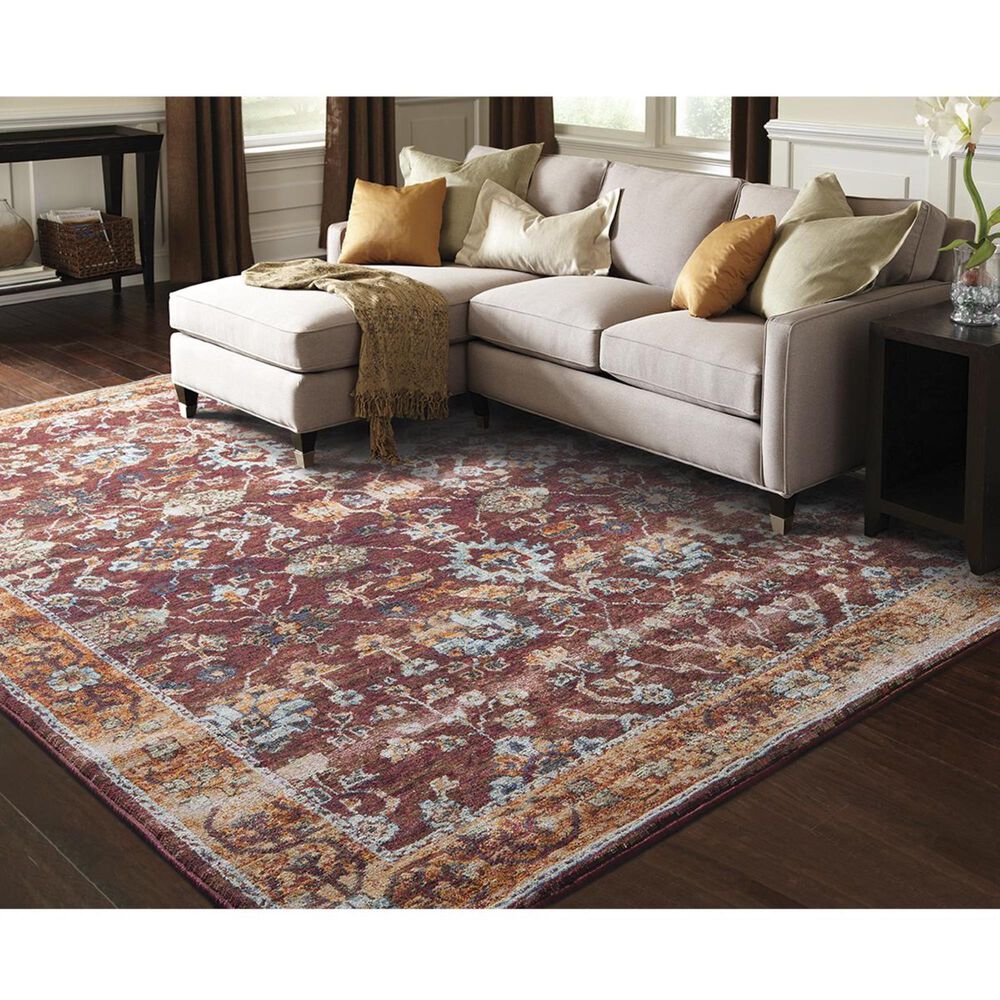 Oriental Weavers Andorra 7154A 10&#39; x 13&#39;2&quot; Red and Gold Area Rug, , large