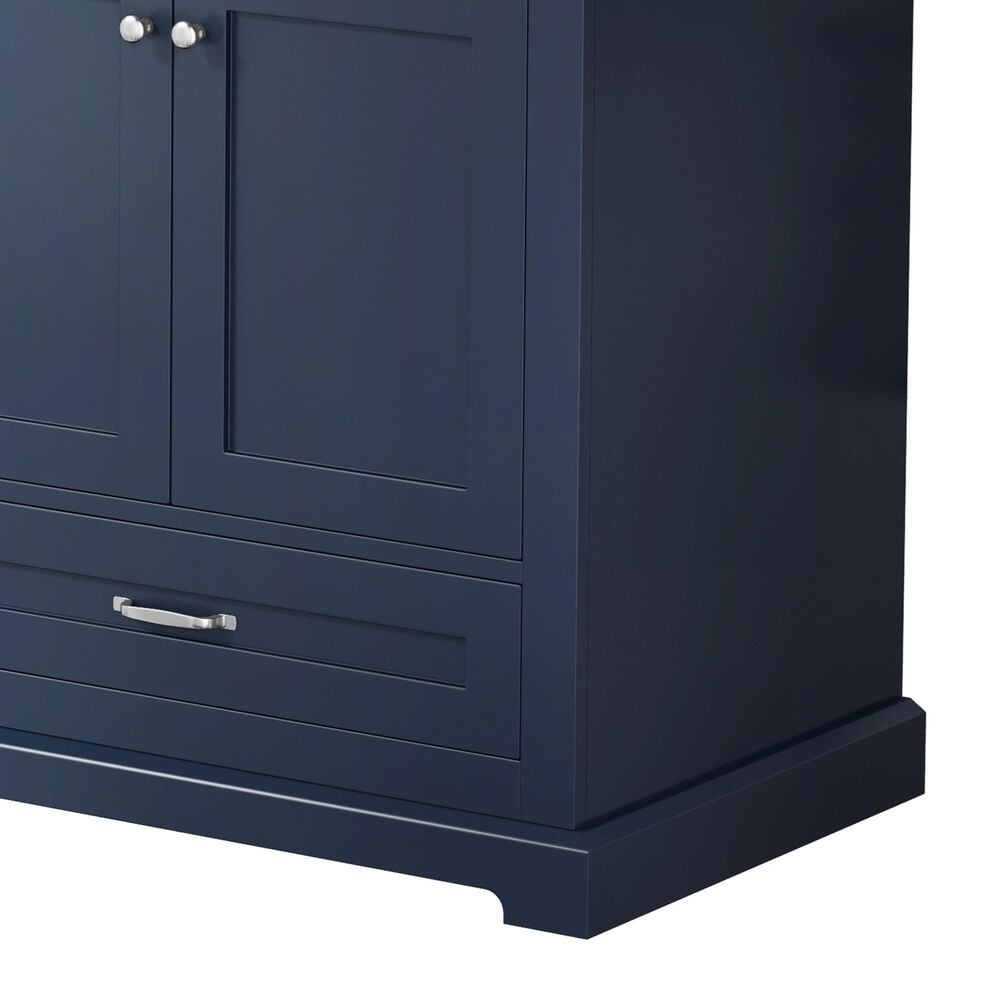 Lexora Home Dukes 80&quot; Double Bathroom Vanity in Navy Blue with 2 cm White Cultured Marble Top and Rectangular Sinks, , large