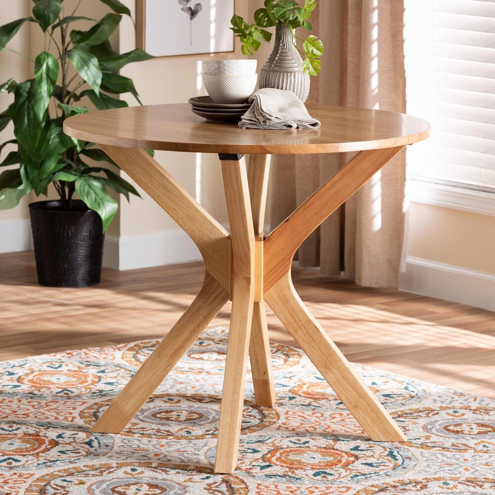 Baxton Studio Kenji 34" Dining Table in Natural Brown - Table Only, , large