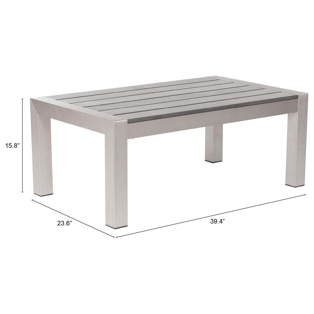 Zuo Modern Cosmopolitan Coffee Table in Silver and Light Gray, , large