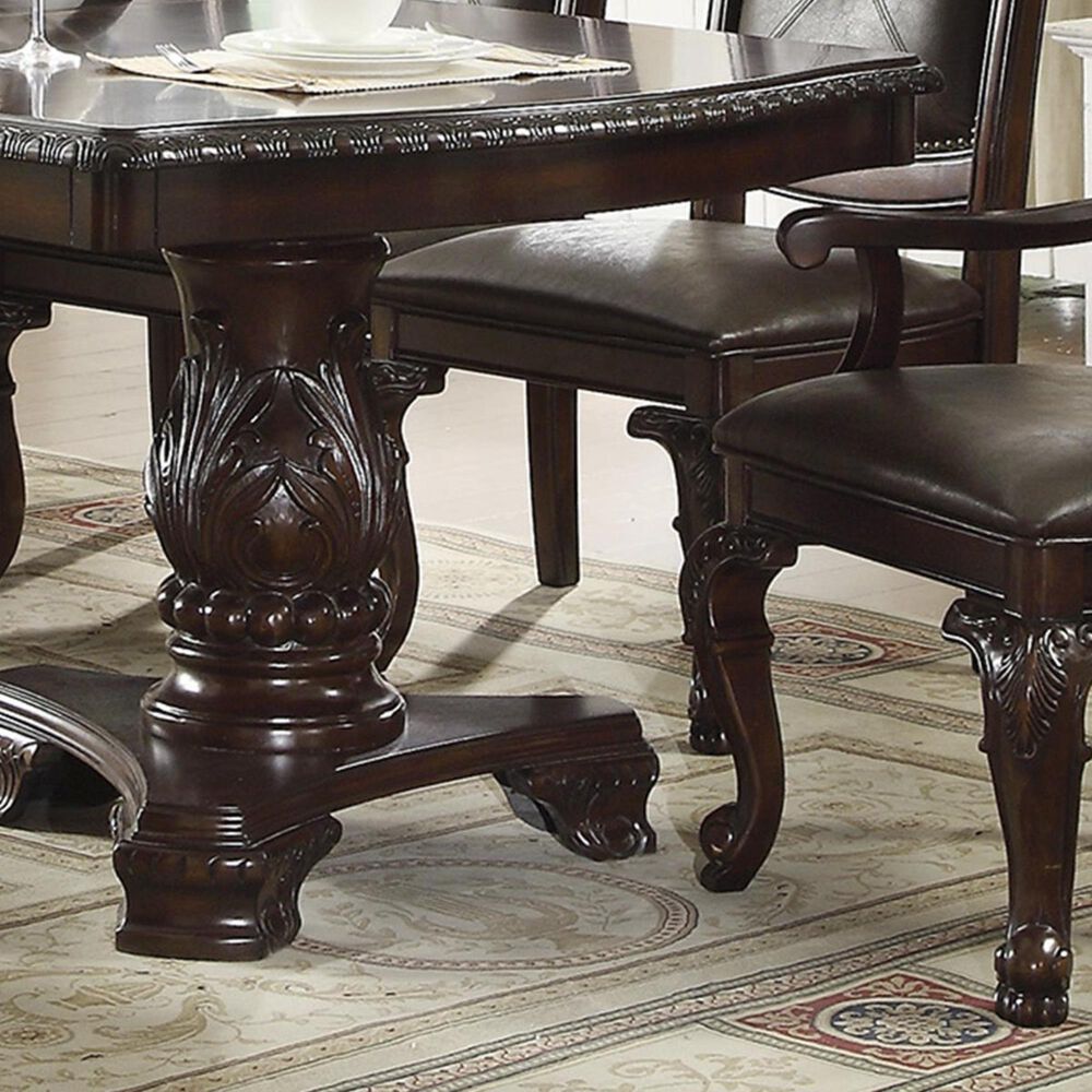 Crown Mark Kiera Dining Table in Rich Brown - Table Only, , large