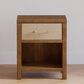 DaVinci Eloise Nightstand with Sand Upholstered Drawer in Natural Walnut, , large