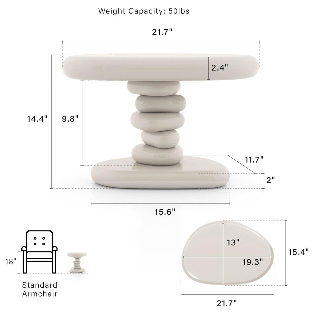 Furniture of America Rene 2-Piece Table Set in Ivory, , large