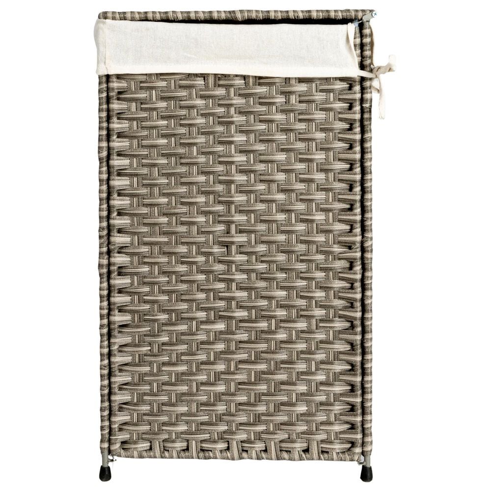 Household Essentials Handwoven Laundry Hamper with Lid and Removable Liner Bag in Gray, , large