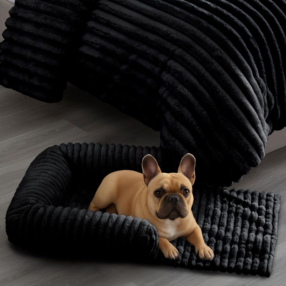 Hallmart Collectibles Chaise Sofa Small Black Pet Bed, , large