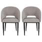 LumiSource Renee Upholstered Contemporary Chair in Black Metal and Silver Fabric by LumiSource, , large
