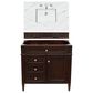 James Martin Vanities Brittany 36" Single Bathroom Vanity in Burnished Mahogany with 3 cm Ethereal Noctis Quartz Top and Rectangle Sink, , large