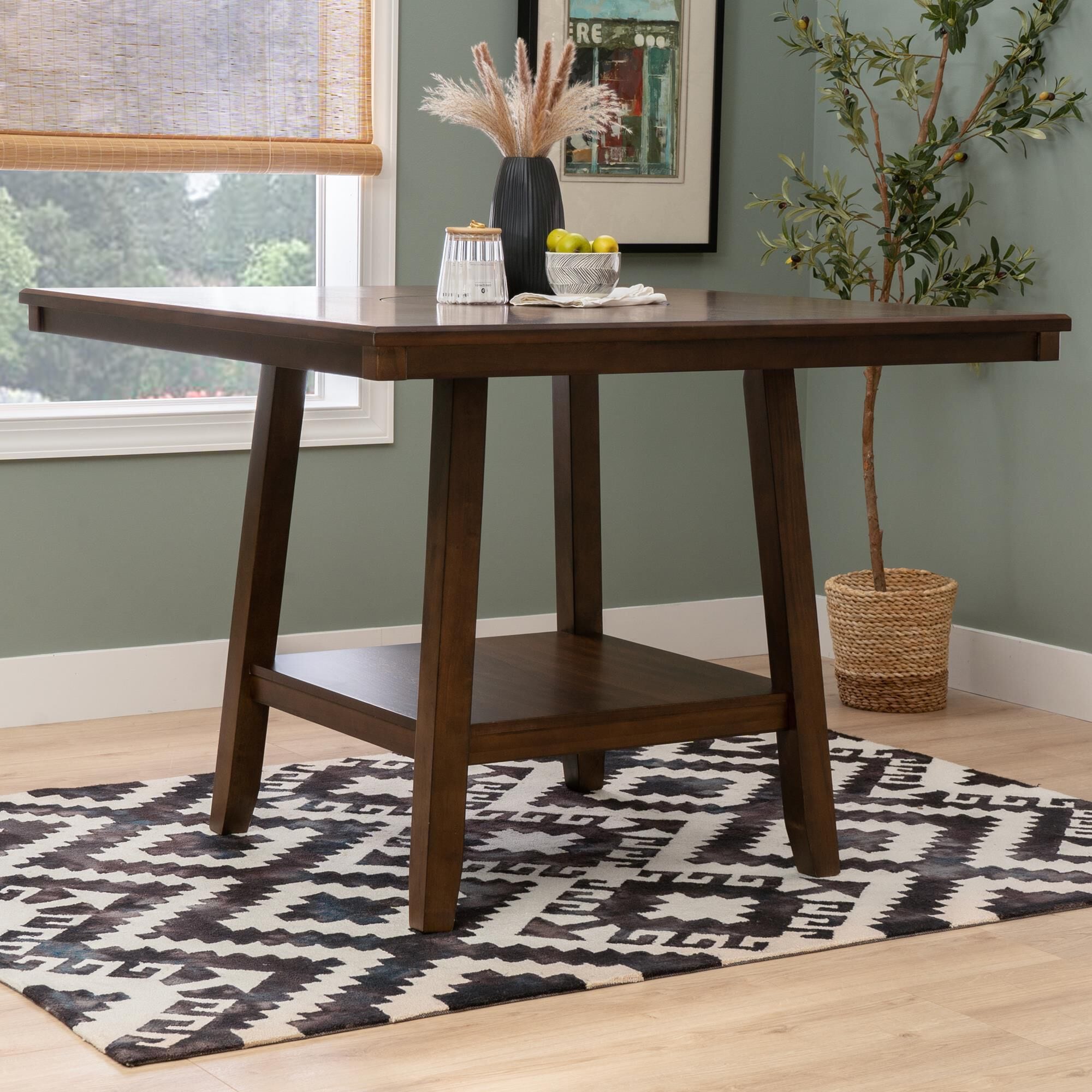 Linon Home Decor Spiva Counter Height Table with Lazy Susan in