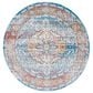Safavieh Aria 6"6" Round Turquoise and Light Orange Area Rug, , large