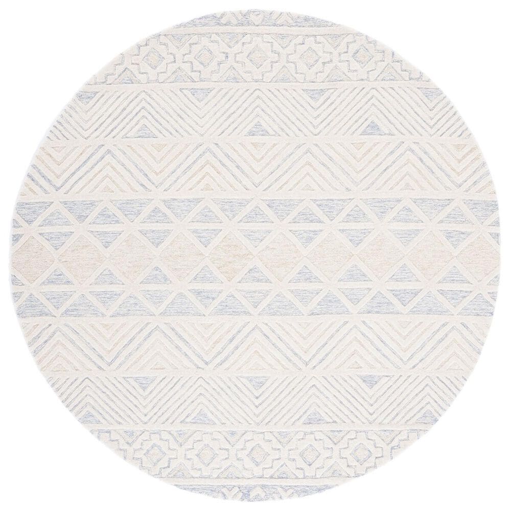 Safavieh Artistry 7" Round Ivory and Light Grey Area Rug, , large