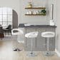 LumiSource Grotto Swivel Adjustable Bar Stool with White Velvet Upholstery in Chrome (Set of 2), , large