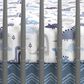 Lambs and Ivy Roar Crib Fitted Sheet in Blue, Gray and White, , large