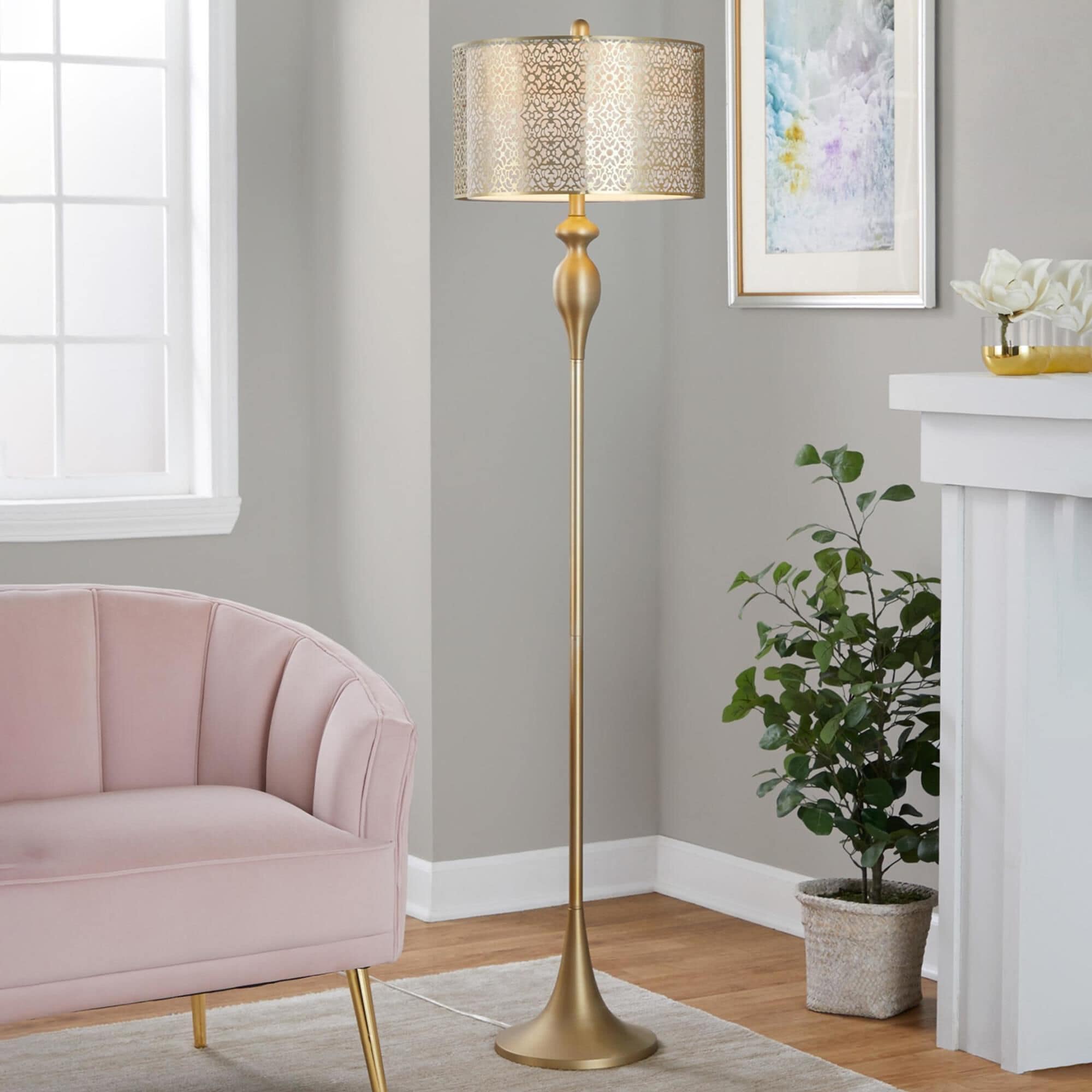 Grandview Gallery Ashland 63 Metal Floor Lamp in Gold NFM