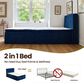 HOMLUX Plush Twin Mattress with Blue Headboard, , large