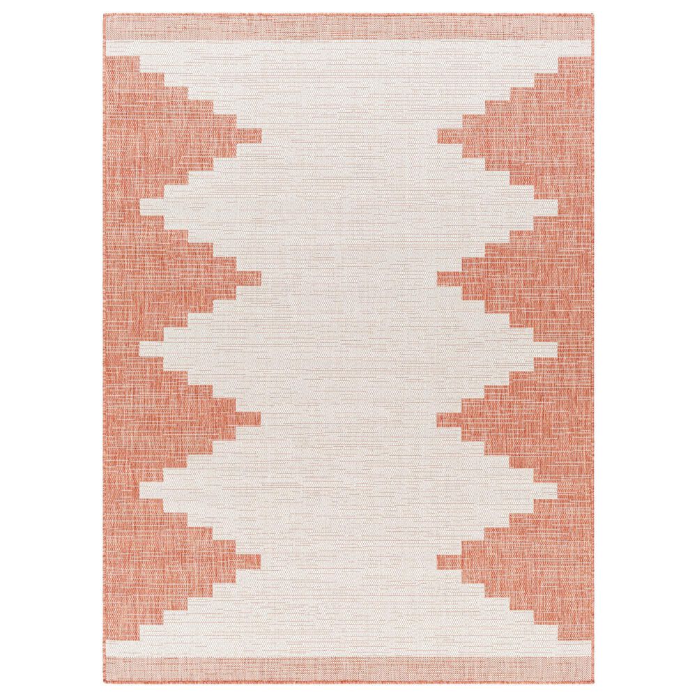 Surya Eagean EAG-2436 Rust, Ivory, Dusty Pink and Dusty Coral 2" x 2"11" Indoor/Outdoor Area Rug, , large