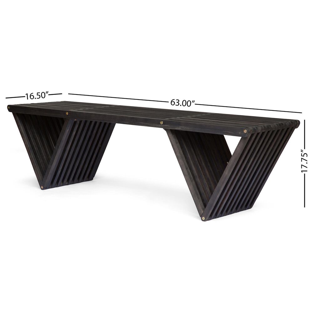 Hearth and Haven Metropol Patio Bench in Dark Grey, , large