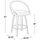 LumiSource Matisse 26" Swivel Counter Stool with Cream Fabric Upholstery in Walnut and Black (Set of 2), , large