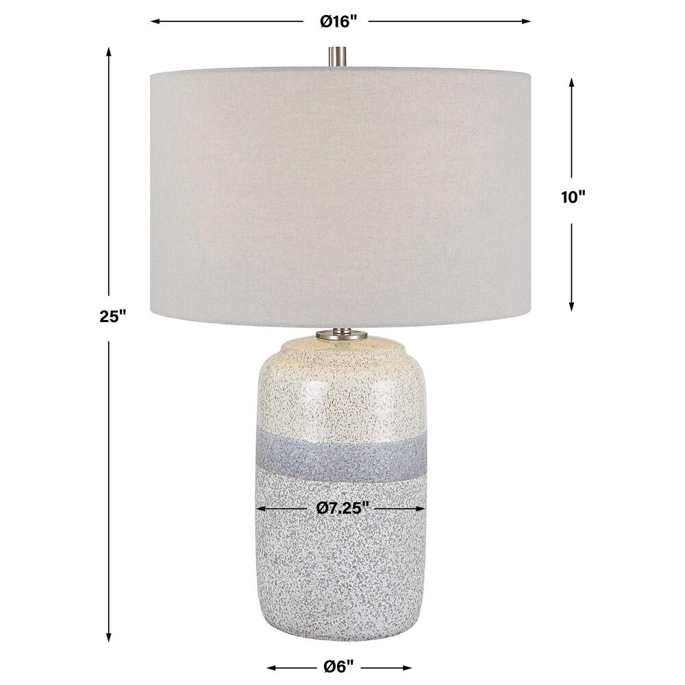 Uttermost Pinpoint Table Lamp in White, Gray and Ivory Cream, , large