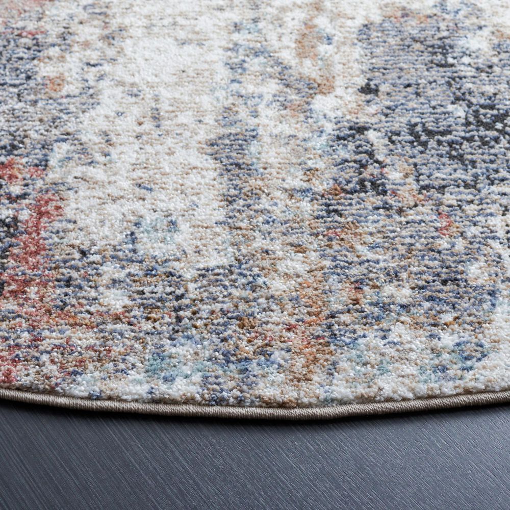 Safavieh Jasmine JSM334A 5&#39;3&quot; Round Ivory and Blue Area Rug, , large
