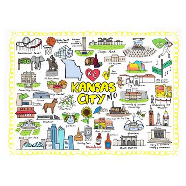 1 Brilliant Gift Wanderer Kansas City Mo Tempered Glass Cutting Board in White, , large