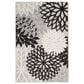 Nourison Aloha Floral 3" x 5" Black and White Indoor/Outdoor Area Rug, , large