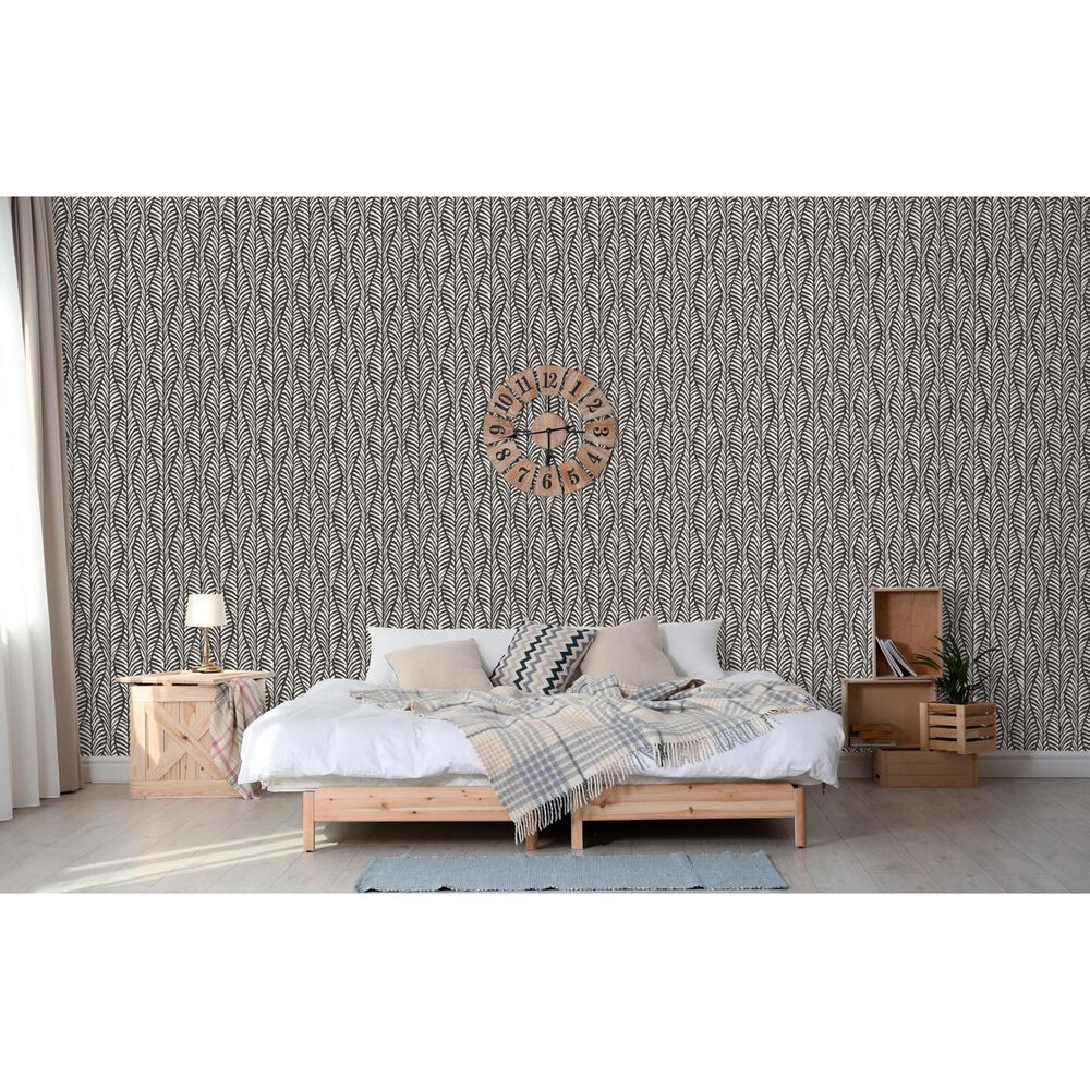 Tempaper Block Print 198&quot; x 20.5&quot; Peel and Stick Wallpaper in Black Jade, , large
