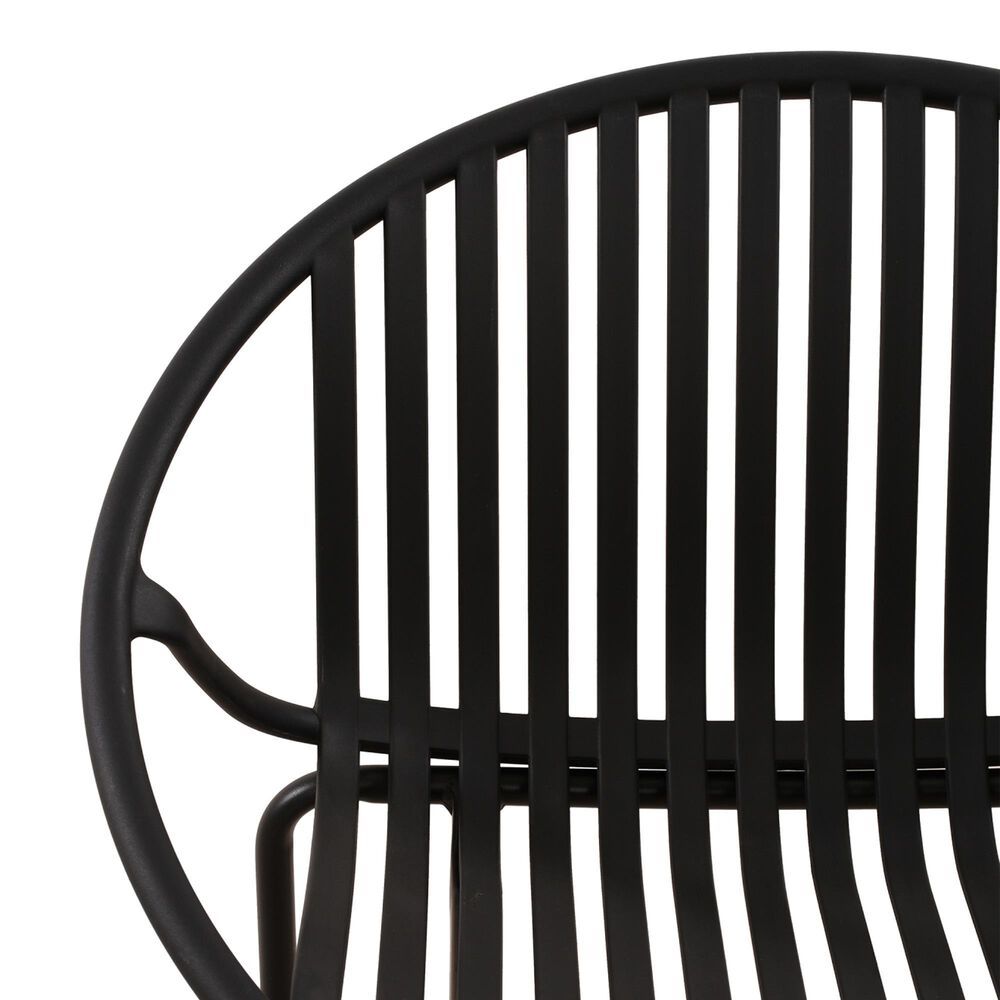 Hearth and Haven Patio Stackable Dining Chair with Breathable Design in Black &#40;Set of 2&#41;, , large