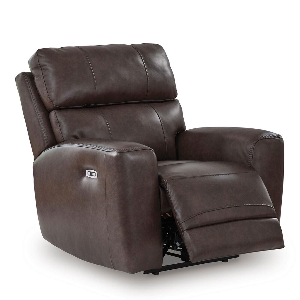 Ashley Crossplex Power Recliner with Adjustable Headrest in Smoke, , large