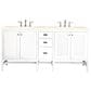 James Martin Vanities Addison 72" Double Bathroom Vanity in Glossy White with 3 cm Eternal Marfil Quartz Top and Rectangular Sinks, , large