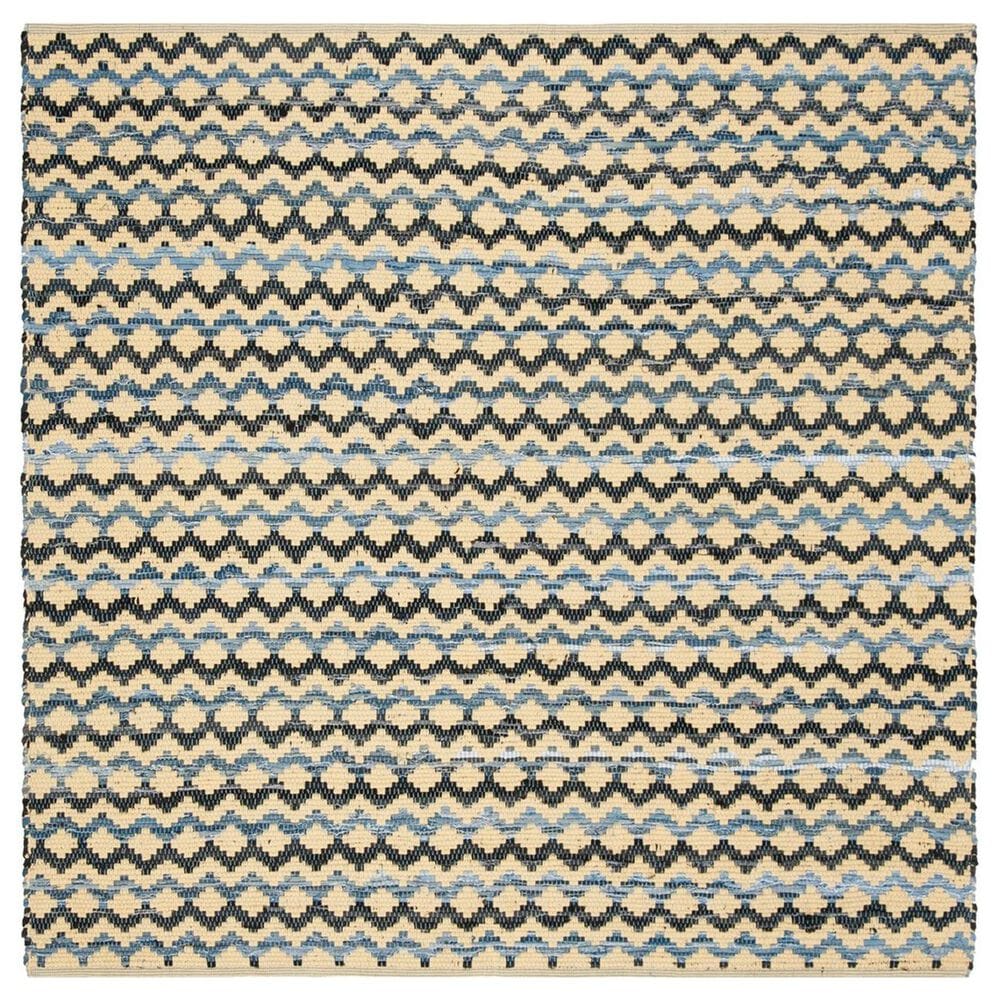 Safavieh Montauk 4" Square Gold, Blue and Black Area Rug, , large