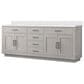 Lexora Home Abbey 84" Double Bathroom Vanity in White Oak with 2 cm White Quartz Top and Rectangular Sinks, , large