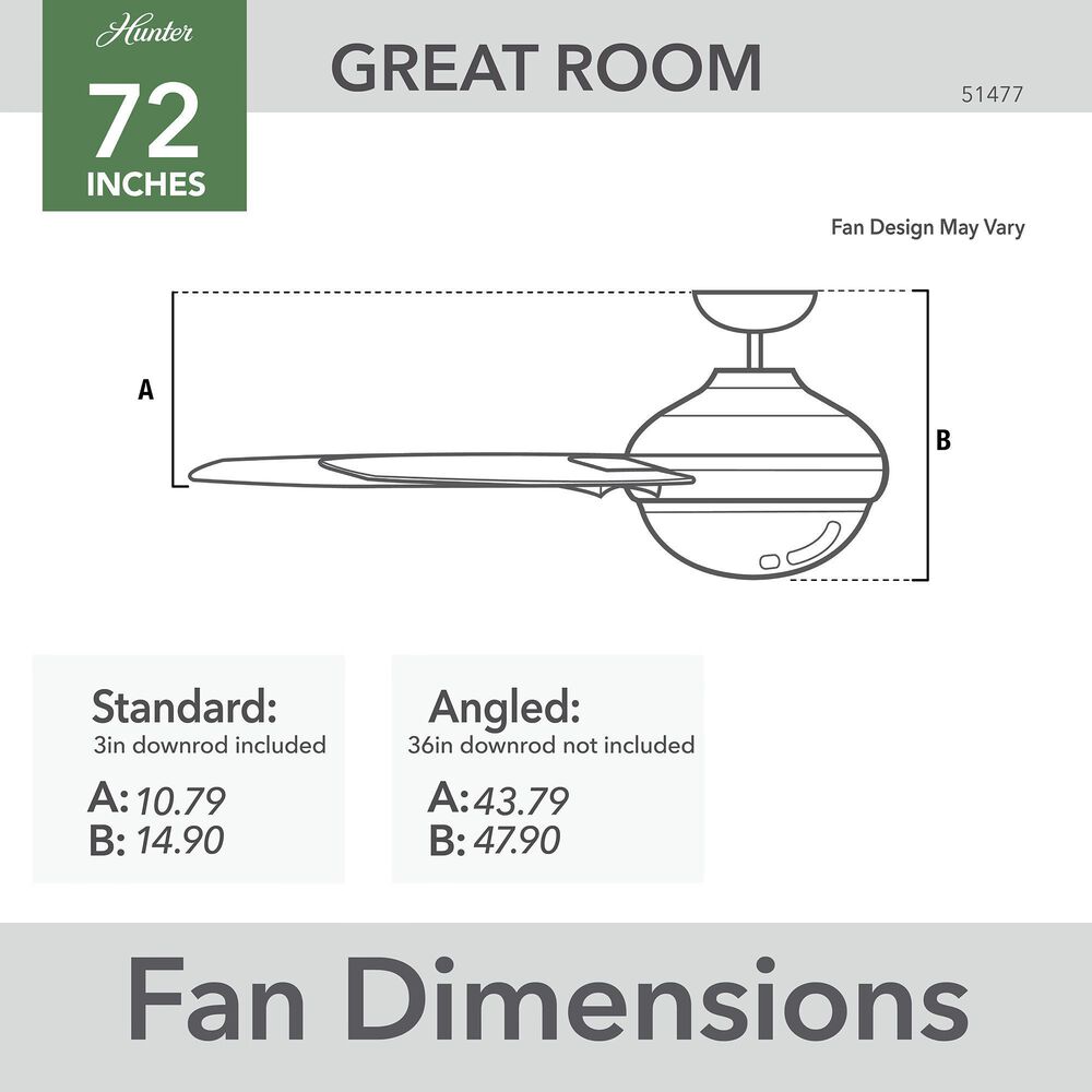 Hunter Solaria 72&quot; Outdoor Ceiling Fan with LED Light in Fresh White, , large