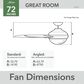 Hunter Solaria 72" Outdoor Ceiling Fan with LED Light in Fresh White, , large