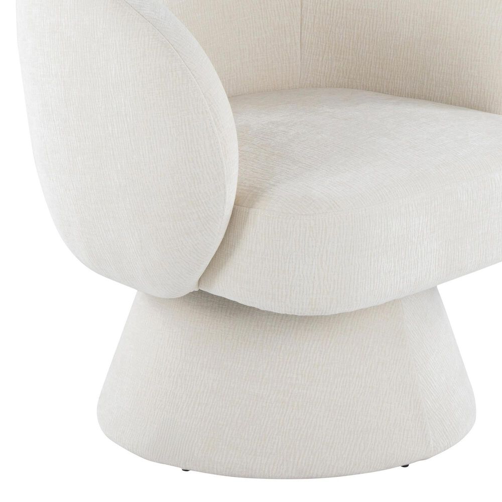 LumiSource Fran Swivel Accent Chair in Cream, , large