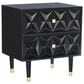 Linon Home Decor Geo 2-Drawer Texture Nightstand in Black and Gold, , large