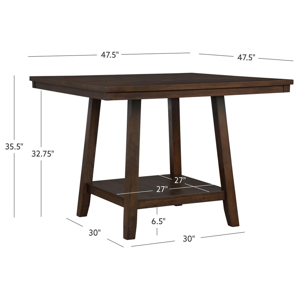 Linon Home Decor Spiva Counter Height Table with Lazy Susan in Brown - Table Only, , large