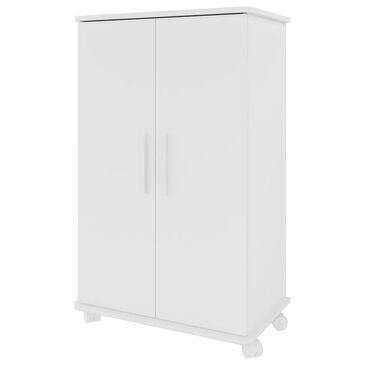 Dayton Catalonia 6-Shelf Mobile Shoe Closet in White, , large