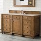 James Martin Vanities Bristol 60" Single Bathroom Vanity in Saddle Brown with 3 cm Eternal Marfil Quartz Top and Rectangular Sink, , large