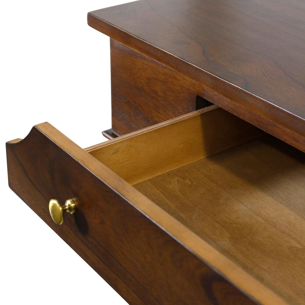 Flair Industries 2-Drawer Console Table in Dark Caramel and Gold, , large