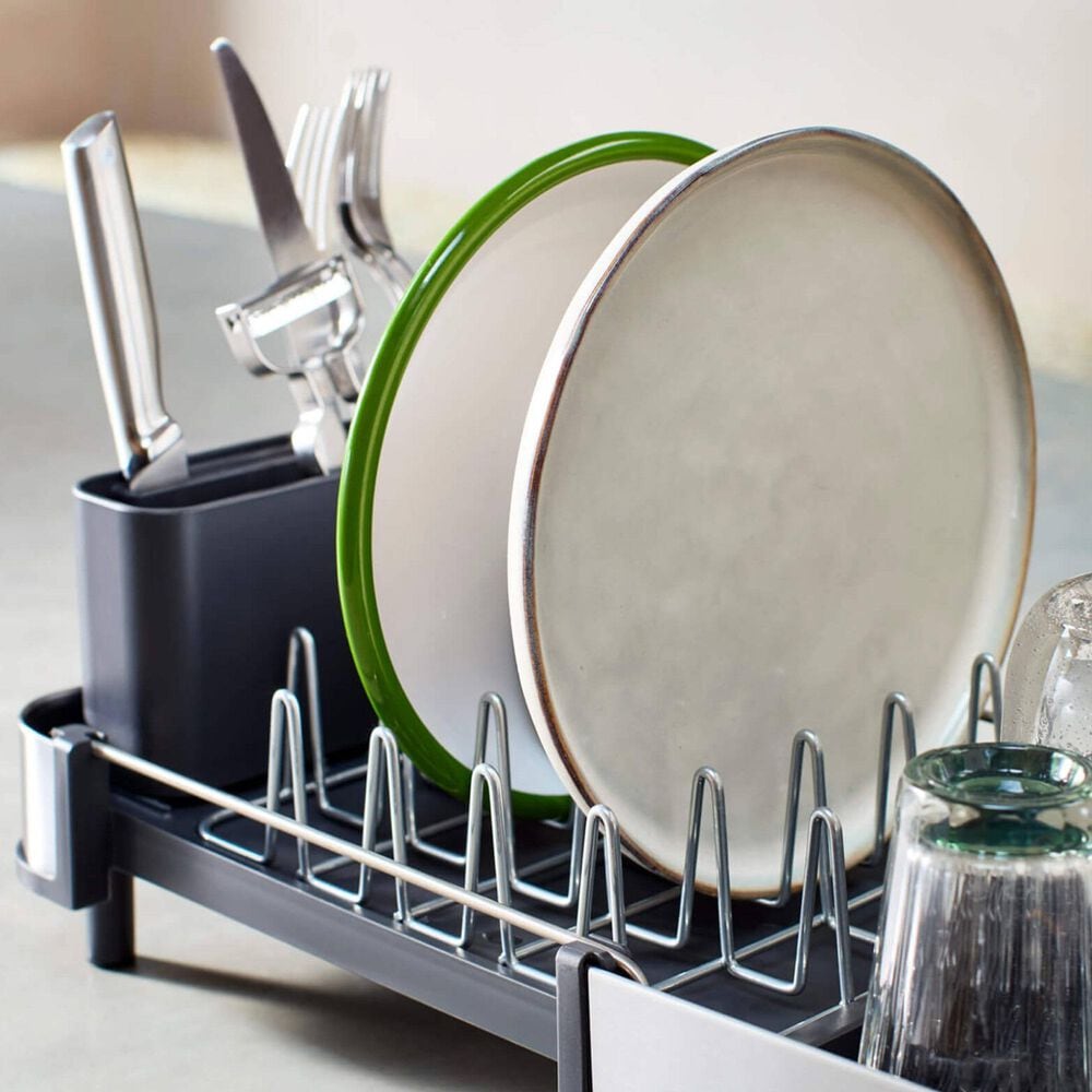 Joseph Joseph Extend Slim Expandable Dish Drainer in Stainless Steel and Gray, , large