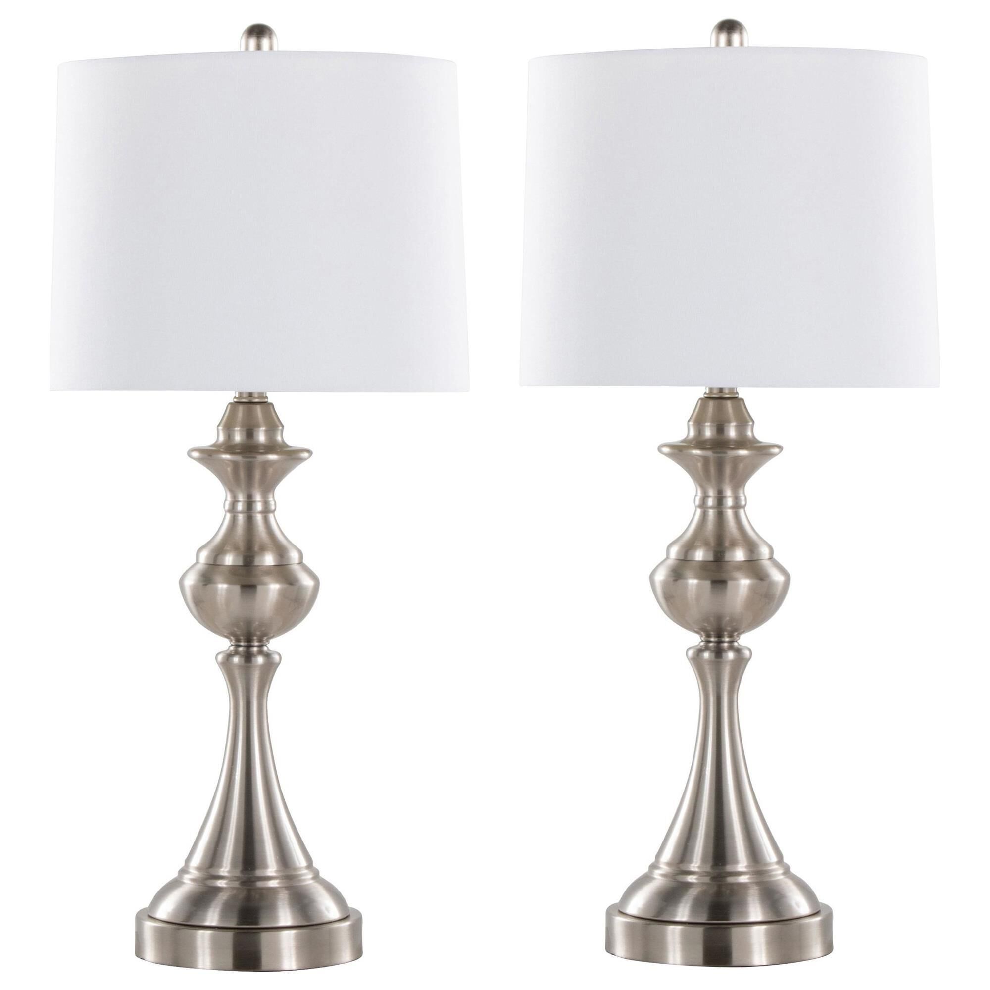 Brushed nickel bedside lamps best sale