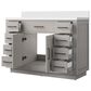 Lexora Home Abbey 48" Single Bathroom Vanity in White Oak with 2 cm White Quartz Top and Rectangular Sink, , large