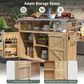 HOMLUX 50" Outdoor Kitchen Island in Natural and Stainless Steel, , large