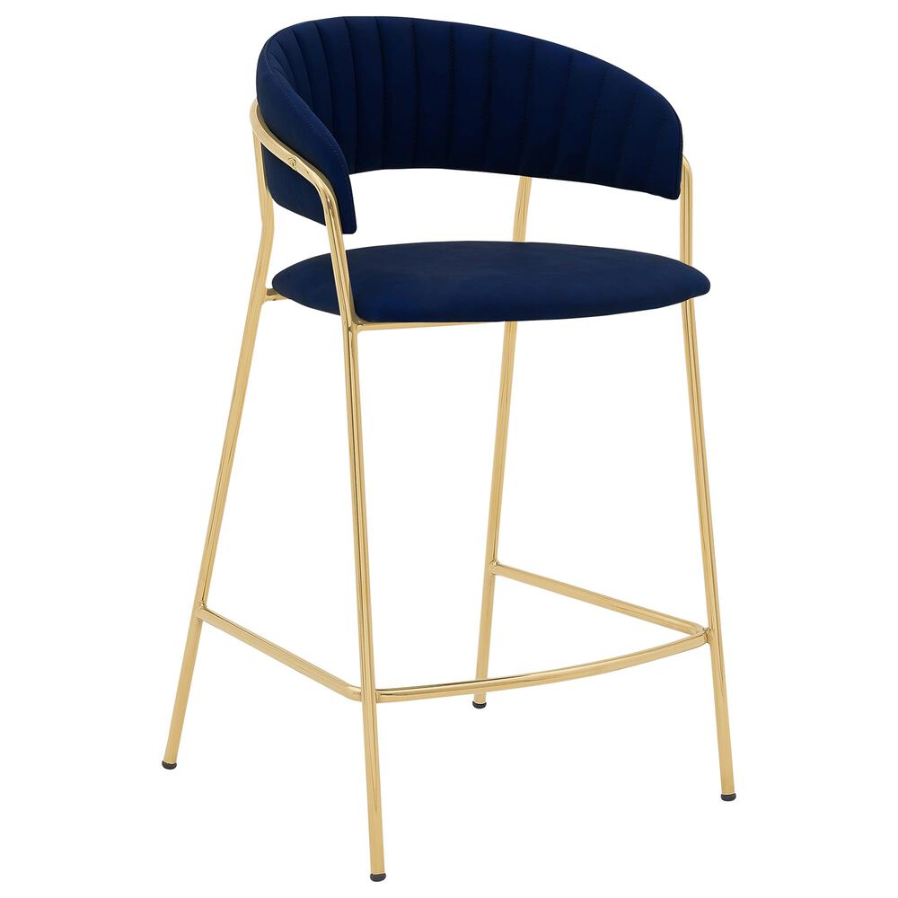 Blue River Nara 26" Counter Stool in Blue and Gold, , large