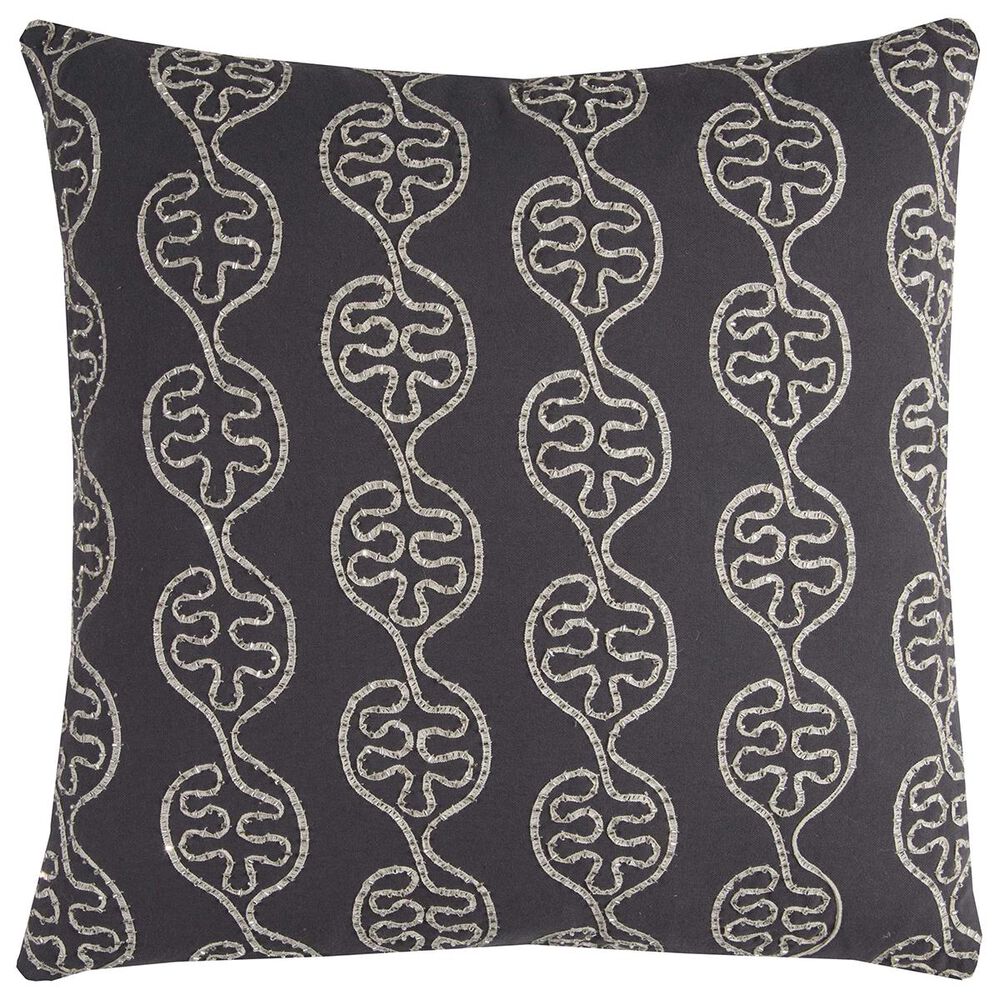 Rizzy Home 20" x 20" Pillow Cover in Gray with White, , large