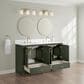 37B Lucerne 60" Double Bathroom Vanity in Deep Olive Green with Marble Top and Backsplash, , large
