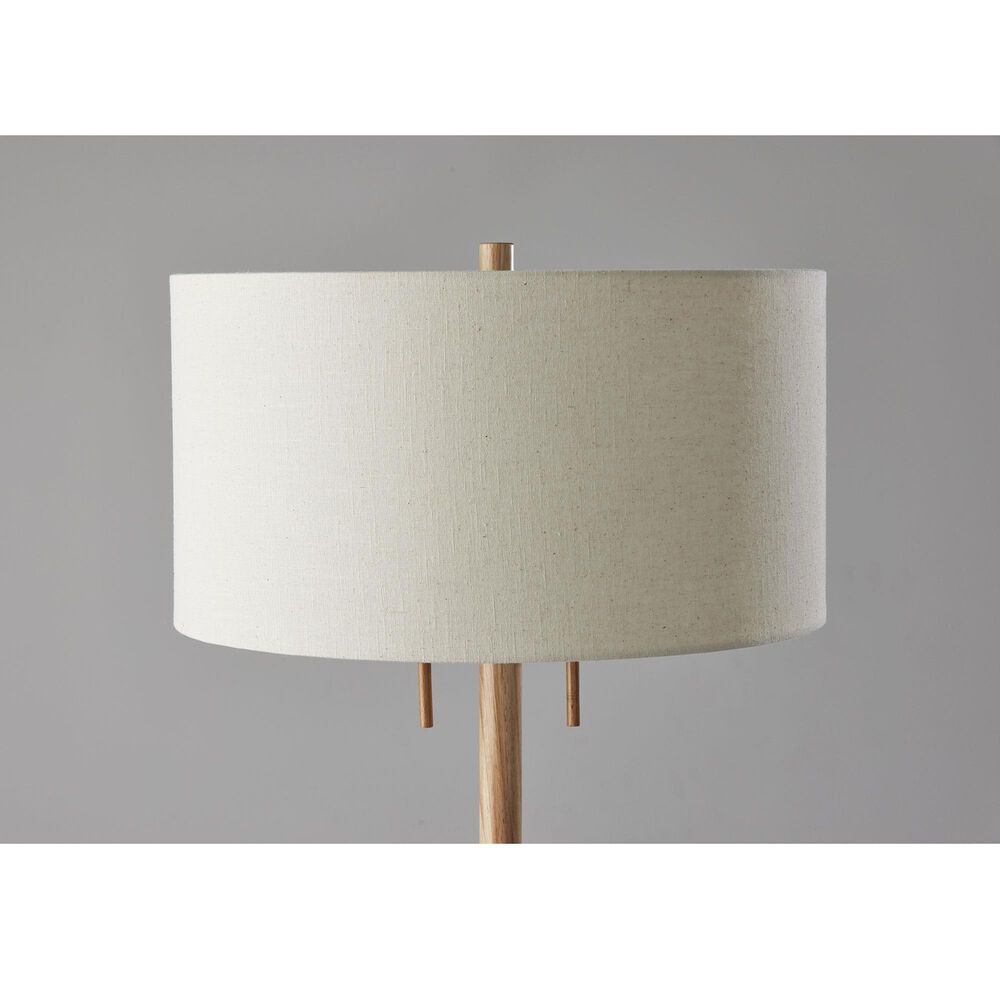 Adesso Madeline Floor Lamp in Natural and Antique Brass, , large
