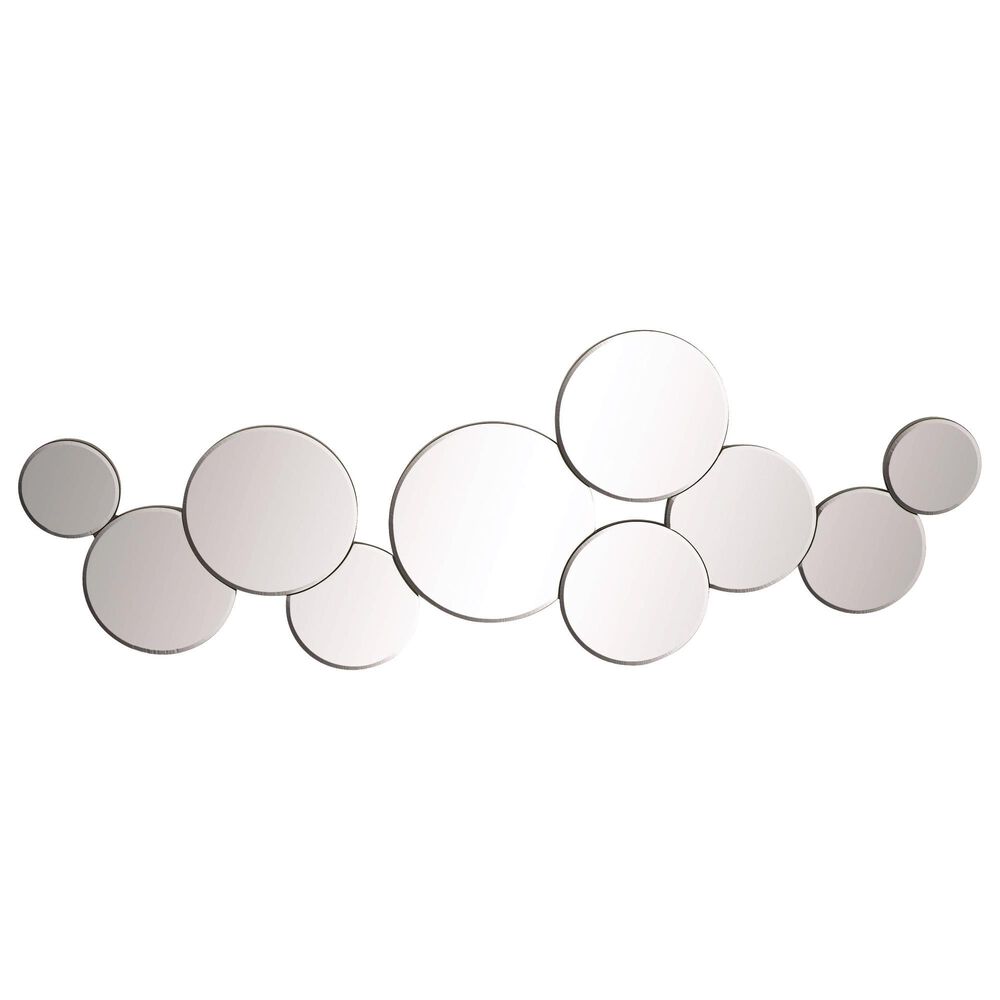 Maple and Jade 20" x 57" Glass Bubble Cluster Room Wall Mirror in Silver, , large
