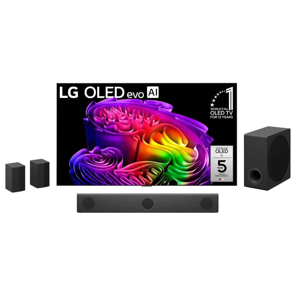 LG 65" Class G6 Series OLED evo AI 4K - Smart TV with 5.1.3 Channel Soundbar System in Black, , large