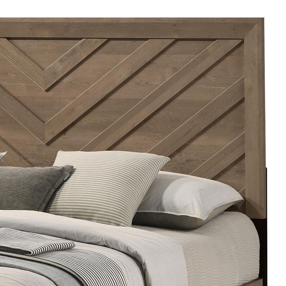 Crown Mark Valor King Panel Bed in Light Brown, , large